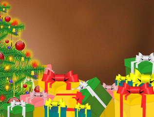 Christmas tree and gifts