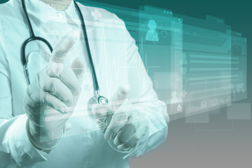 Medicine doctor working with modern computer