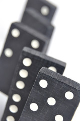 Black wooden curved line domino