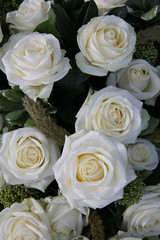 White roses wedding arrangement