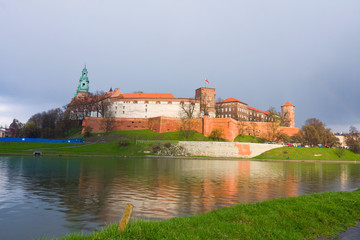 Obraz premium Royal castle in Wawel, Krakow, Poland