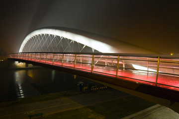 Modern footbridge Bernatka,Krakow, Poland, Europe