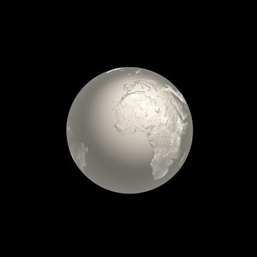 Silver Globe, 3D render.