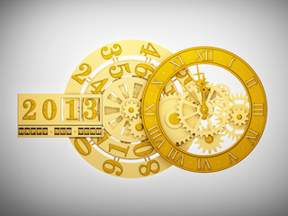 Last seconds on the mechanical clock for the new year