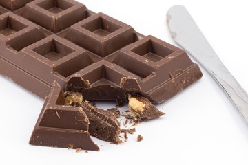 milk chocolate and hazelnuts
