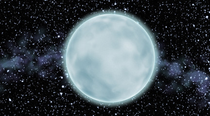 White planet in space