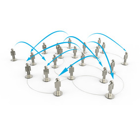 social network human 3d on world map