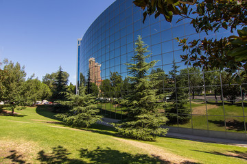 MADRID, SPAIN OCT 15: Modern building with glass architecture on