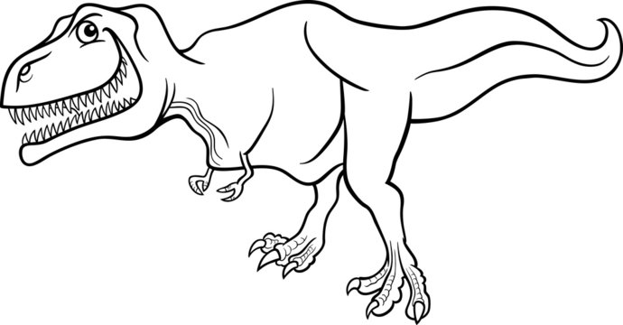 cartoon tyrannosaurus dinosaur for coloring book