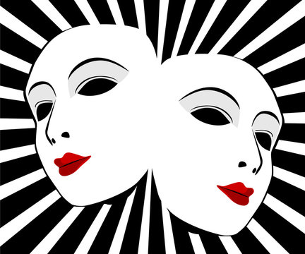 Vector masks. Masks with the theatre concept