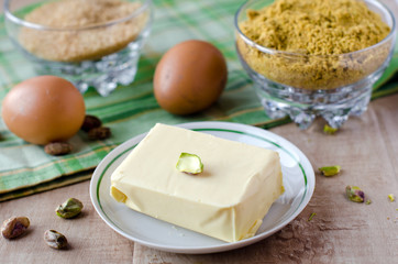 Ingredients for preparation of a pistachio cream