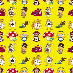 seamless Alice in Wonderland pattern
