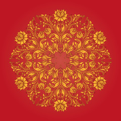 ornamental round lace pattern, circle background