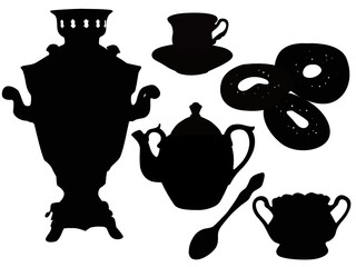 Ware the house tea drinking a samovar a teapot