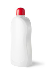 White plastic bottle isolated on white background