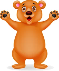 Türaufkleber Glücklicher Bär winkt mit der Hand © tigatelu