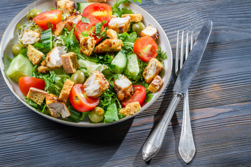 Healthy salad made ​​with fresh vegetables