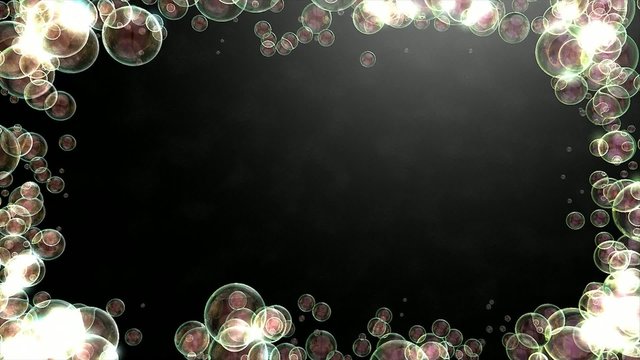 Soap bubbles frame, with alpha matte.