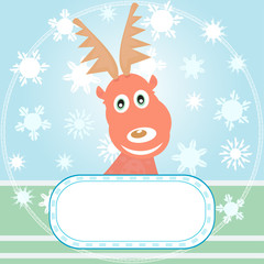 Christmas rudolph with winter background