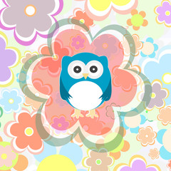 cute owl and flower pattern