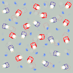 Fototapeta premium Cute seamless owl background patten for kids