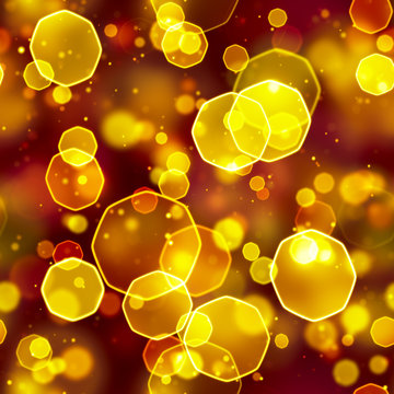 Seamless Background Orange Octagon Bokeh Lights