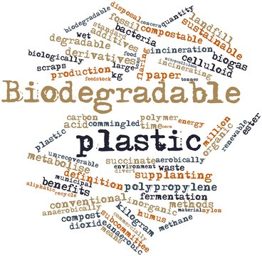 Word cloud for Biodegradable plastic