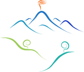 abstract sketch of mountain vector logo