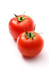 Tomatoes on the white background