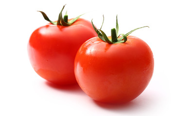 Tomatoes on the white background