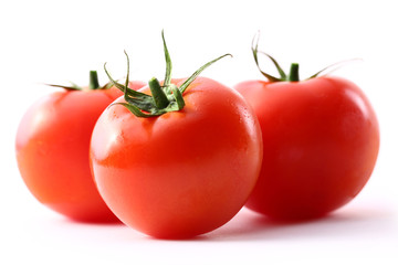 Tomatoes on the white background
