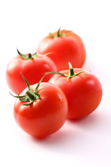 Tomatoes on the white background