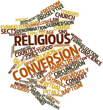 Word cloud for Religious conversion