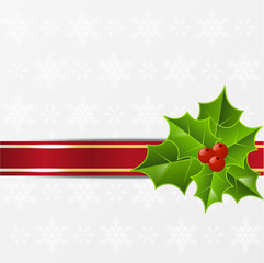 Christmas card with holly berry