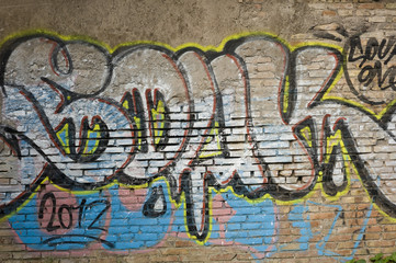 Colorful graffiti drawing