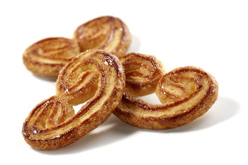 puff pastry palmiers isolated