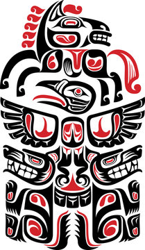 Naklejka Haida style tattoo design