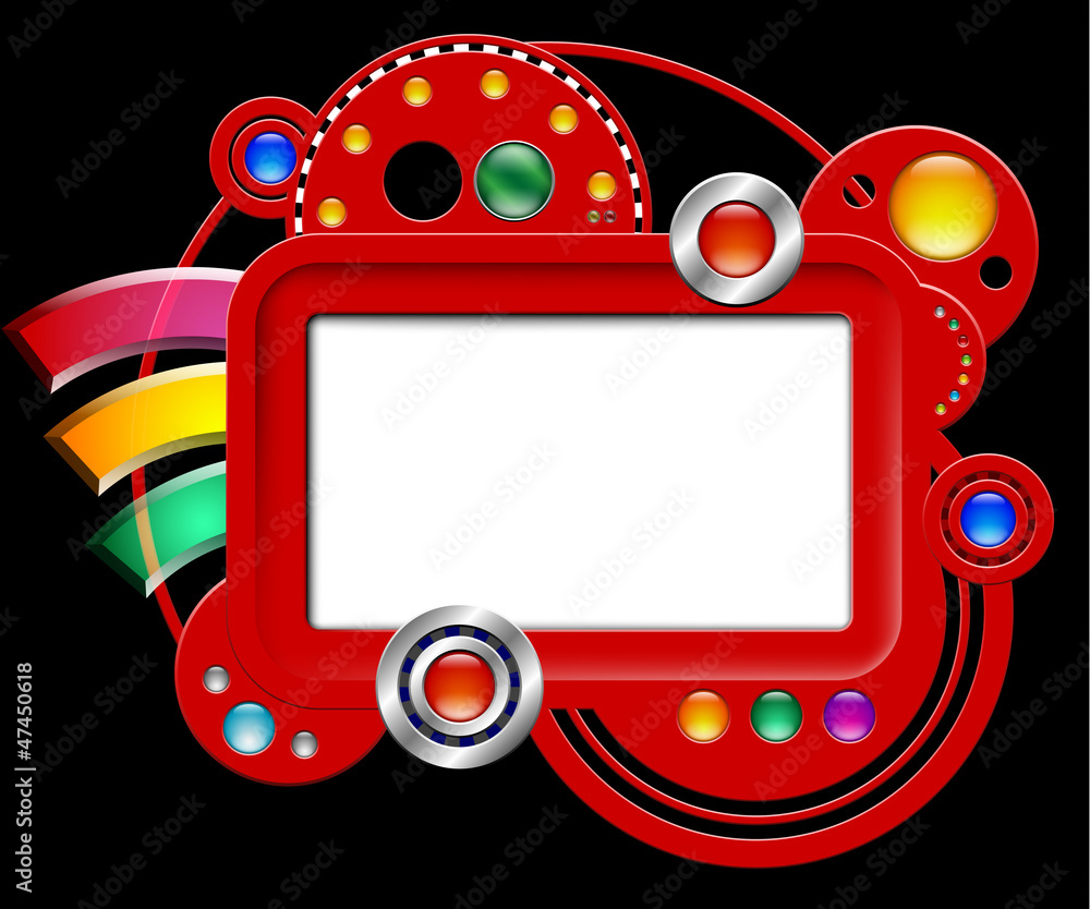 Poster abstract interface with screen and buttons
