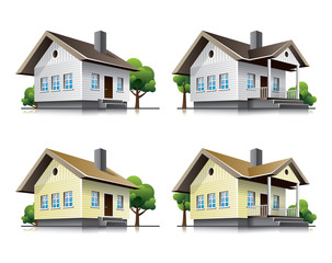 Family houses cartoon icons. EPS10 vector file.