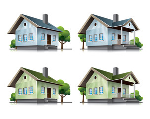 Family houses cartoon icons. EPS10 vector file.