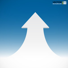 Fototapeta premium Abstract 3D arrow on blue sky background.