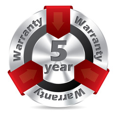 5 year warranty badge design