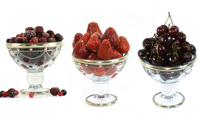 coupes de fruits rouges