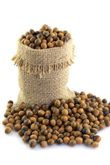 chestnuts seed in sacks color brown