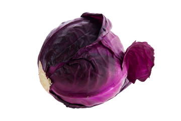 Obraz premium Red cabbage isolated on white