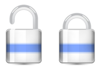 Vector set  color icons. Padlock icon object