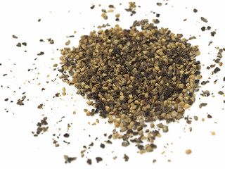 Spice of black pepper isolated on white background