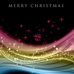 Fototapeta na wymiar fantastic christmas wave design with snowflakes and stars