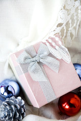 gift box on white clothing