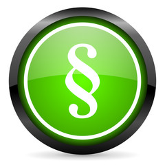 paragraph green glossy icon on white background